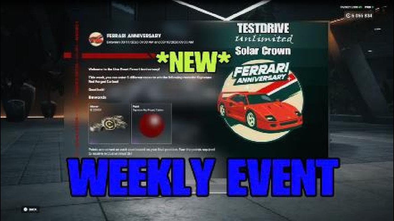 TESTDRIVE unlimited Solar Crown *NEW* Weekly Event - FERRARI ANNIVERSARY
