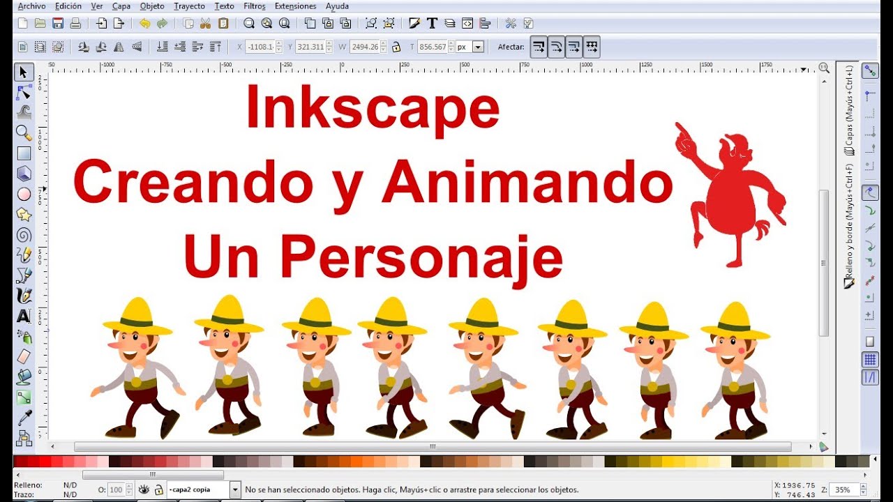 Video Tutorial de Inkscape en Español 9: Dibujar y animar un personaje