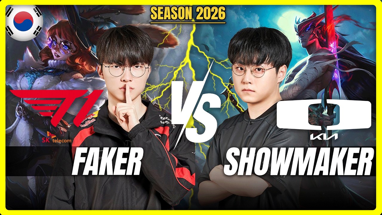 T1 Faker vs DK ShowMaker - Faker AURORA vs ShowMaker YONE Mid - Patch 26.8 KR Ranked | lolrec