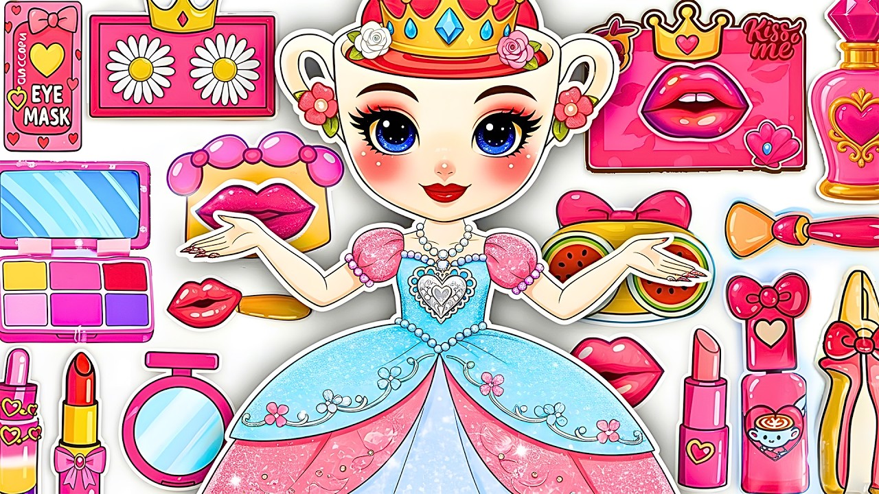 🫧Paper DIY🌈Kiss Me Princess 💋👑 Sweet Royal Beauty Makeover | Anna DIY