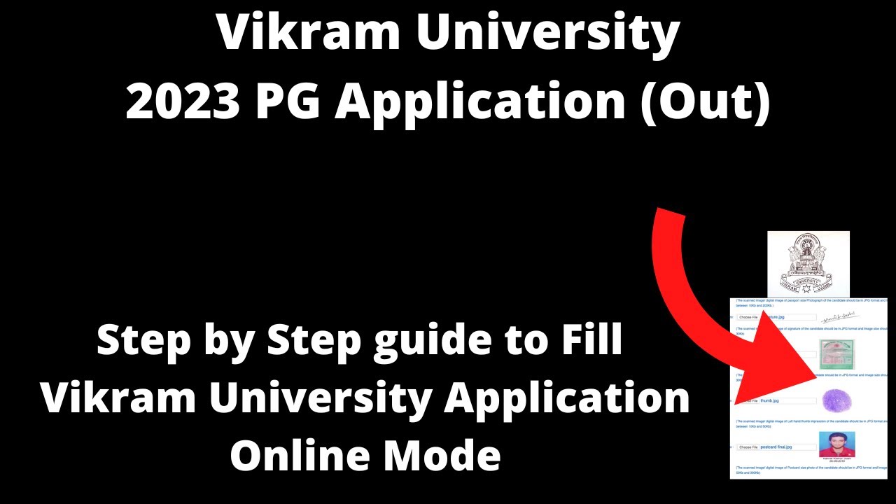 Vikram University Admission 2023 Application (Started)- How to Fill Application Form Online Mode