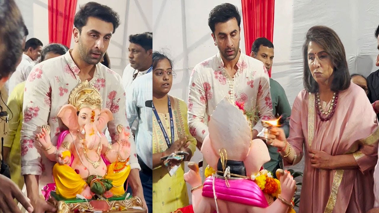 Ranbir Kapoor With Mother Neetu Kapoor Perform Pooja & Done The Visarjan Of Ganpati Bappa