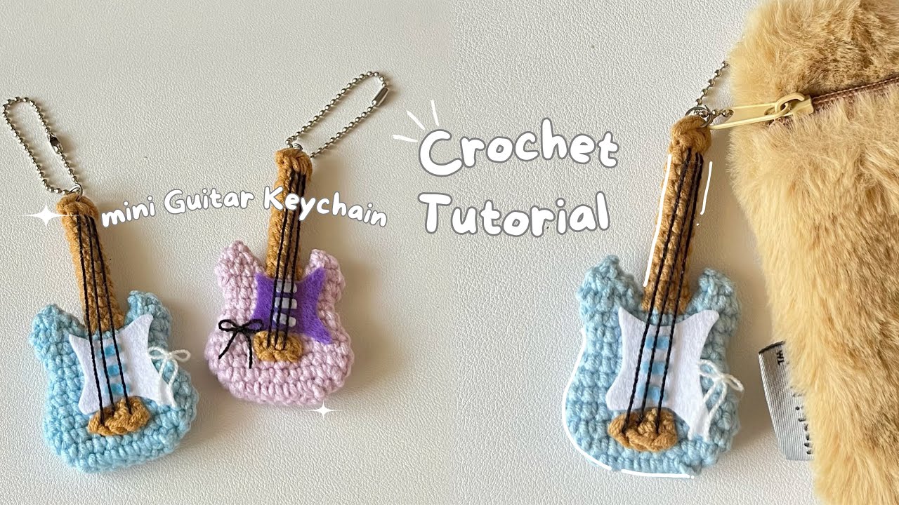 🎸 How to make Crochet Guitar Keychains 🎶 A step by step Tutorial