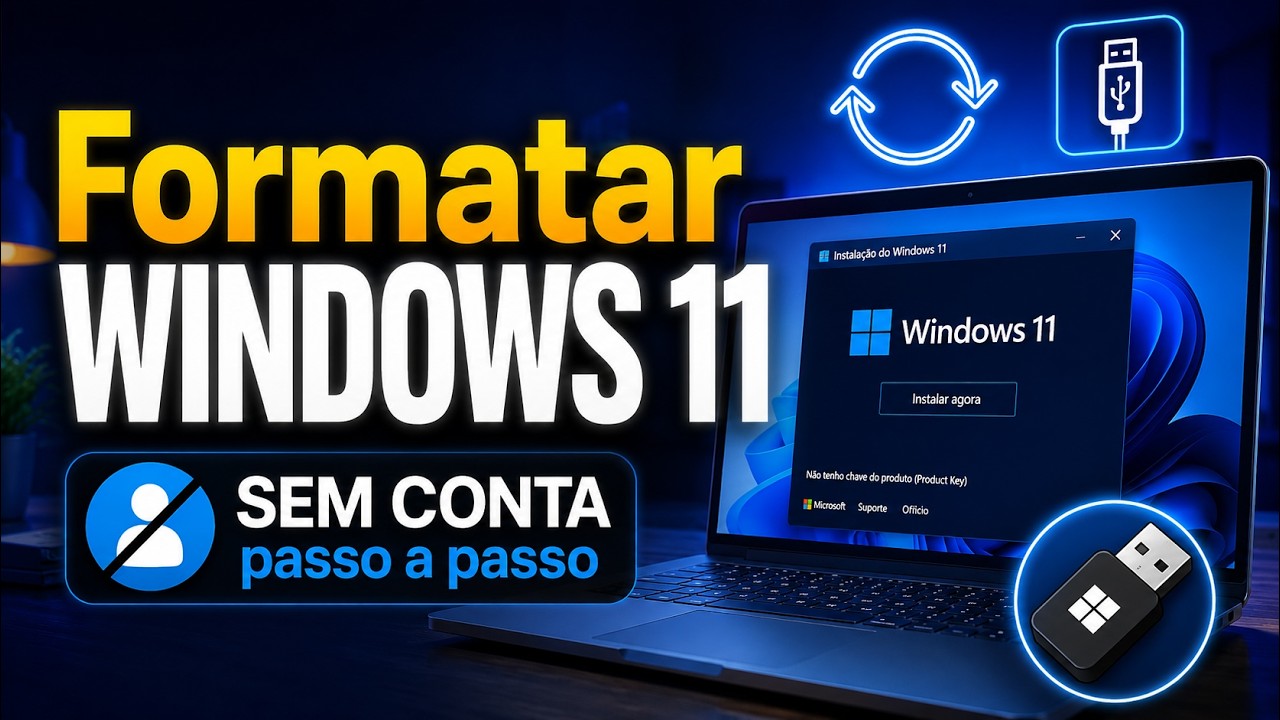 Como formatar computador - Instalar Windows 11 (SEM CONTA MICROSOFT) passo a passo completo