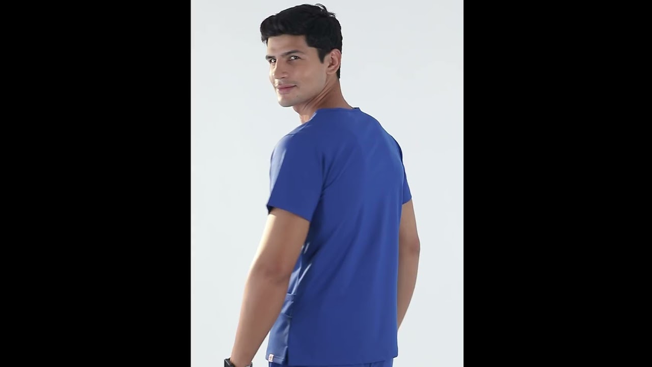 Male Scrub Top Royal Blue
