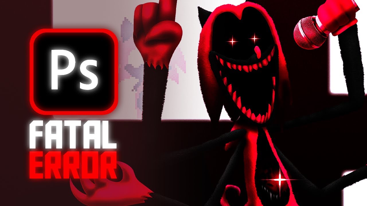 Making Fatal Error from a Friday Night Funkin' Mod in Photoshop | Speed Edit | Sonic.exe