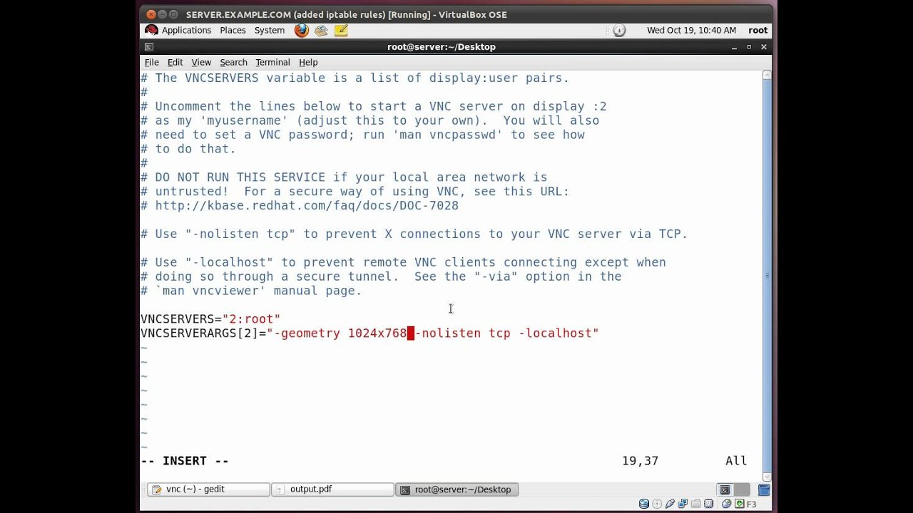 How to setup VNC over SSH on RHEL 6