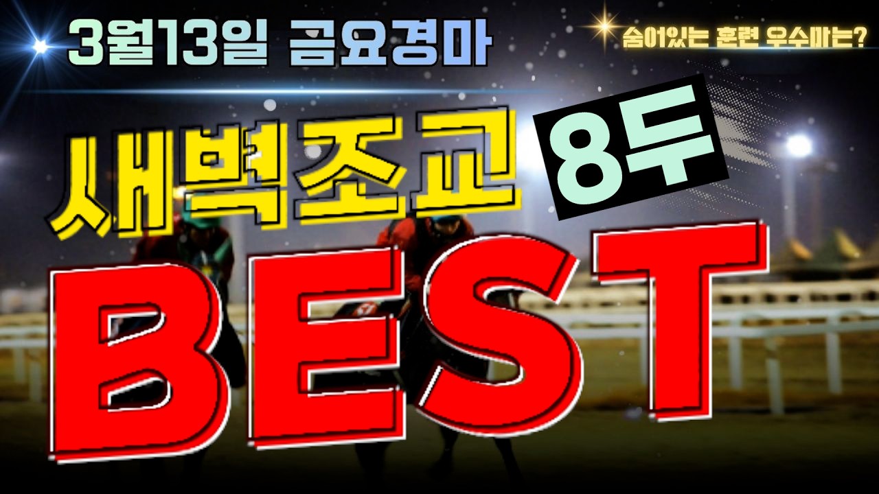 [굽소리경마] 3월2주차 부산경마!! 어려운 부산경마 해법은? 준비잘된  훈련우수마 8두!!#새벽조교#과천경마장#조교우수마#굽소리경마