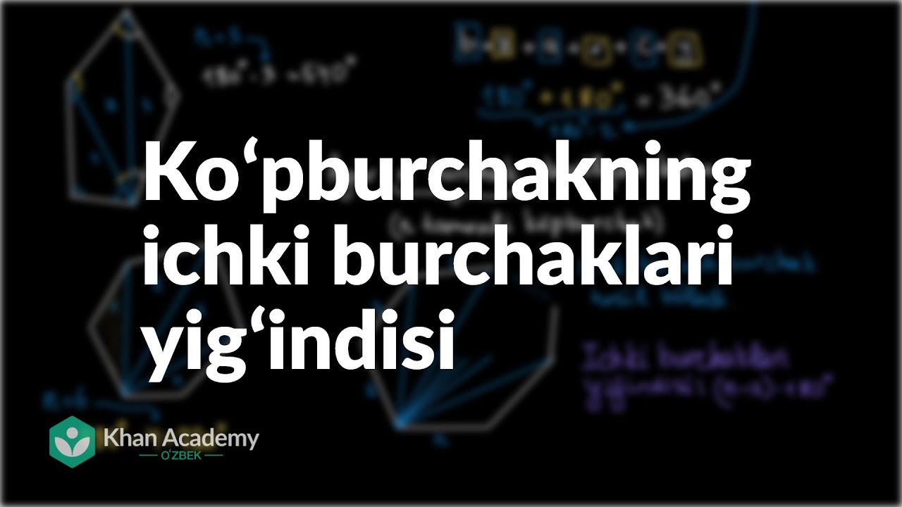 Koʻpburchakning ichki burchaklari yigʻindisi | Geometriya asoslari | Geometriya