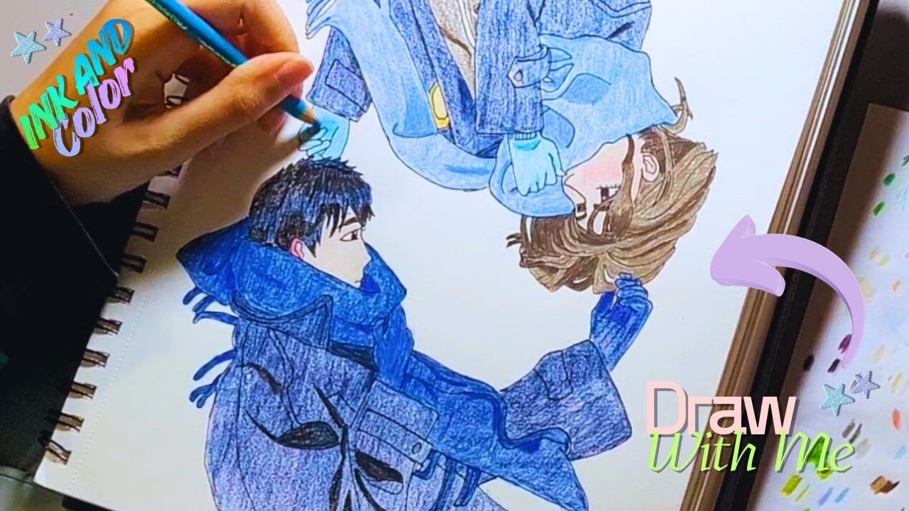 Draw With Me  | Winter Mood Illustration ❄️ Inking & Coloring