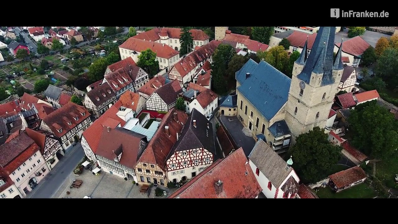 Zeil am Main in Unterfranken von oben