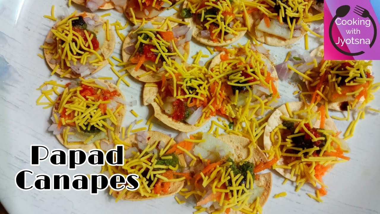 Papad Canapes Recipe | Papad Chaat Recipe | Papad Masala Recipe | Indian Street Food Chaat Recipe