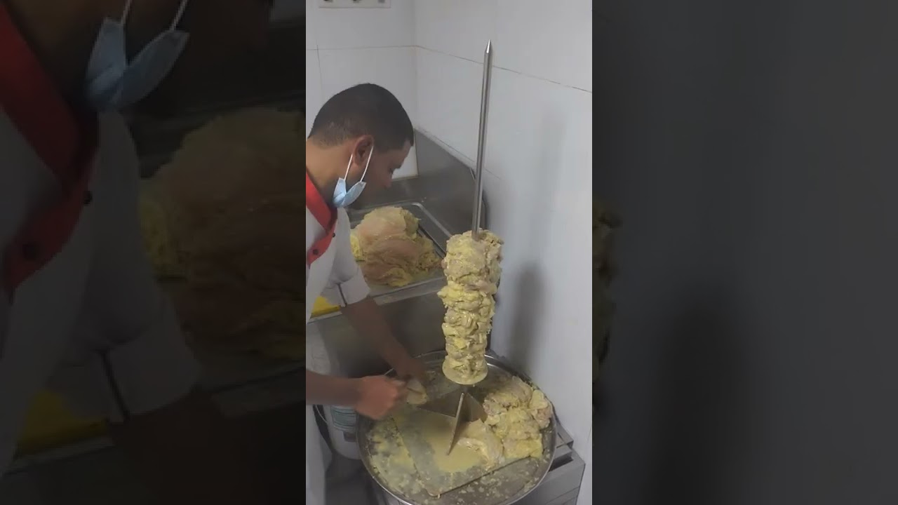 طريقة شك سيخ شاورما ١٥ كيلو مع الشيف سعد ندا الخولى
