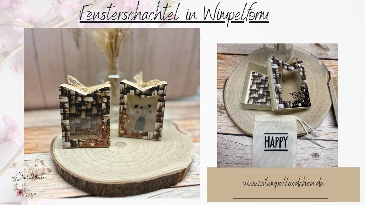 Fensterschachtel in Wimpelform