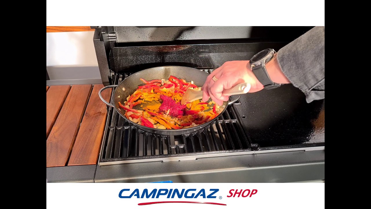 Recette d'une paella au barbecue à gaz