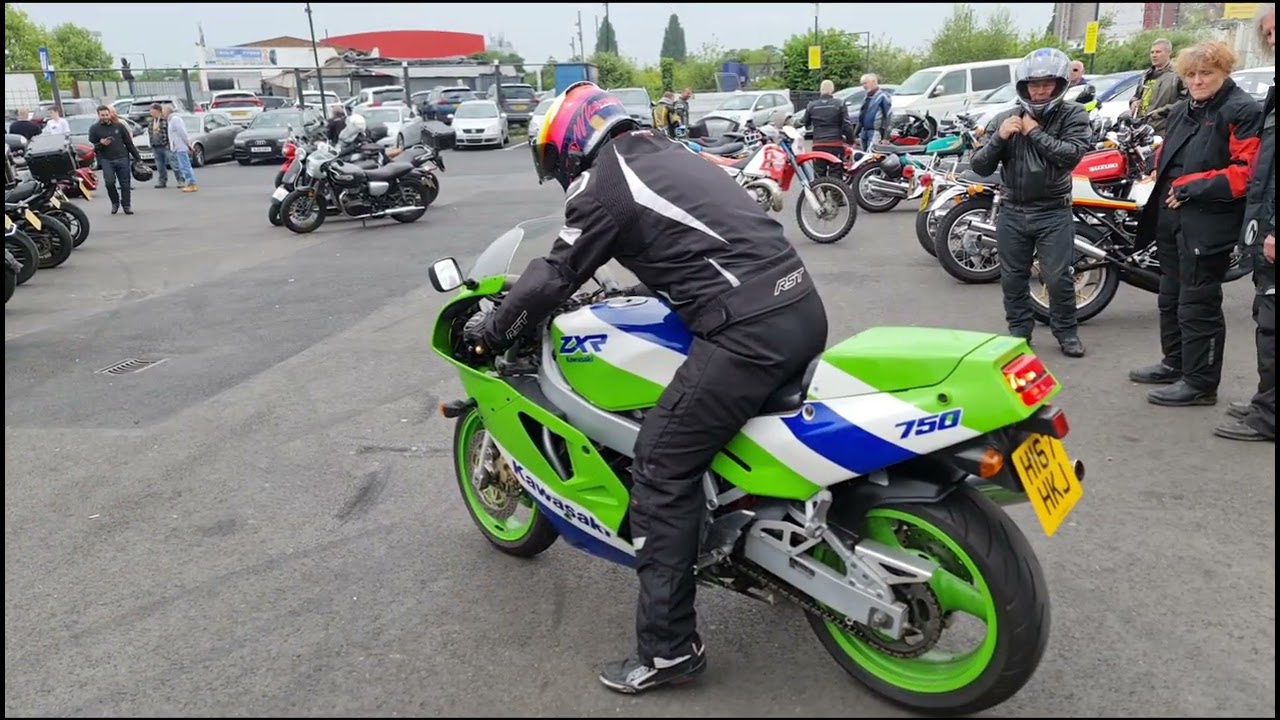 2 stroke motorcycle meet at Ace cafe London
