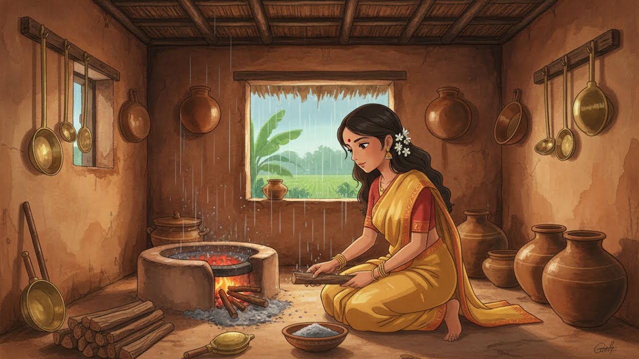 Village Girl Morning Routine 🌧️ Cozy Ghibli Cooking Breakfast | Peaceful Rural Life After Rain