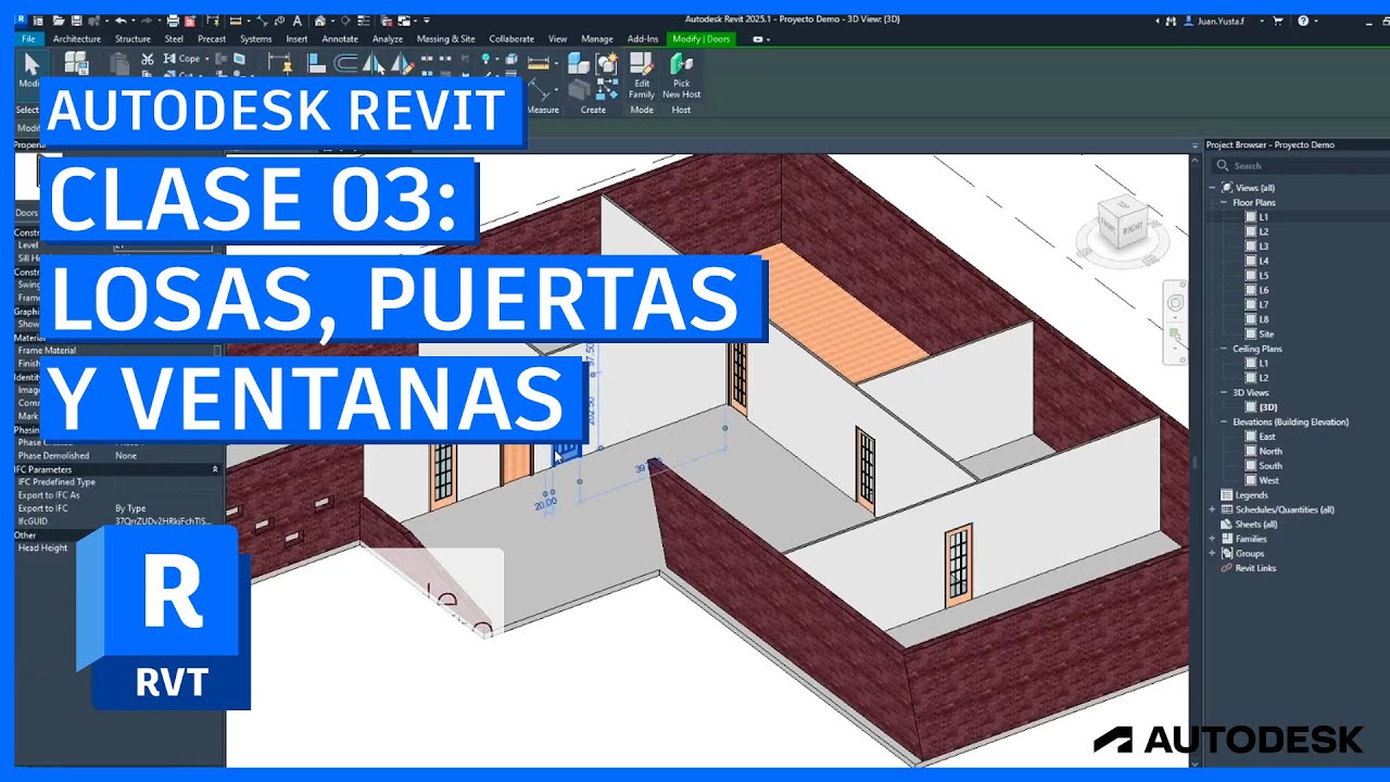 Introducción a Autodesk Revit 2025 #03 - Modelar suelos, puertas y ventanas / CURSO DESDE CERO