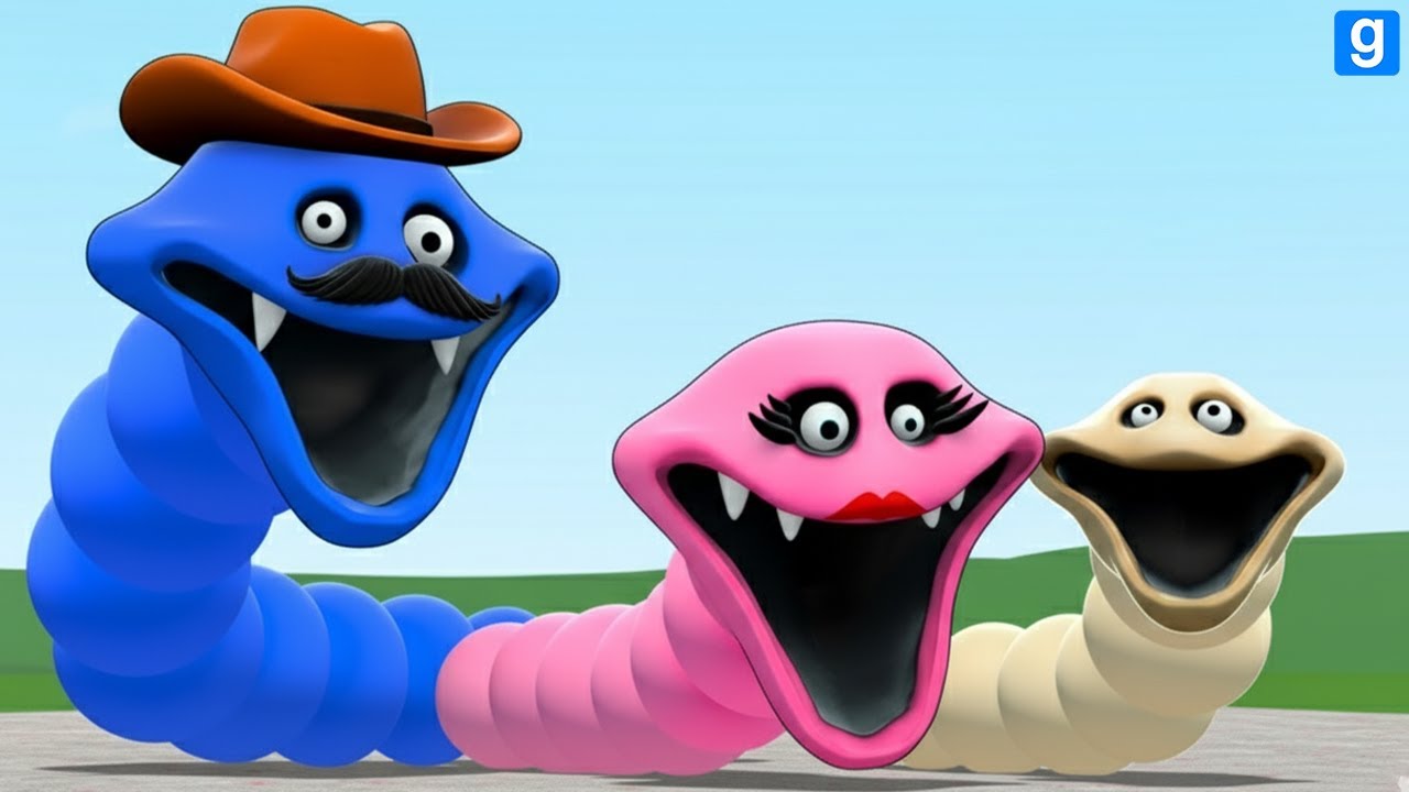 I FOUND ALL HUNGRY WORM FAMILY In Garry's Mod!