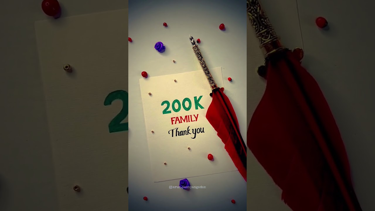 200K followers on Instagram.Thank You❤️ #handwriting #calligraphy #lettering #200k #instagram