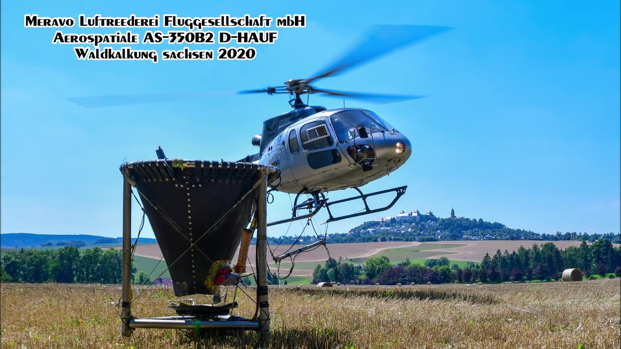 Meravo Luftreederei | D-HAUF | Aerospatiale AS-350B2 | Ecureuil | Waldkalkung mit Hubschrauber