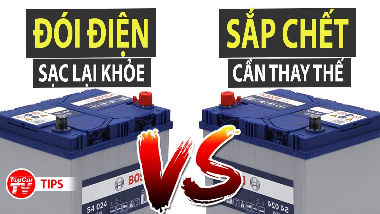 Phân biệt ắc quy ĐÓI ĐIỆN (sạc lại khỏe) và SẮP CHẾT (cần thay thế) để ko thay oan | TIPCAR TV