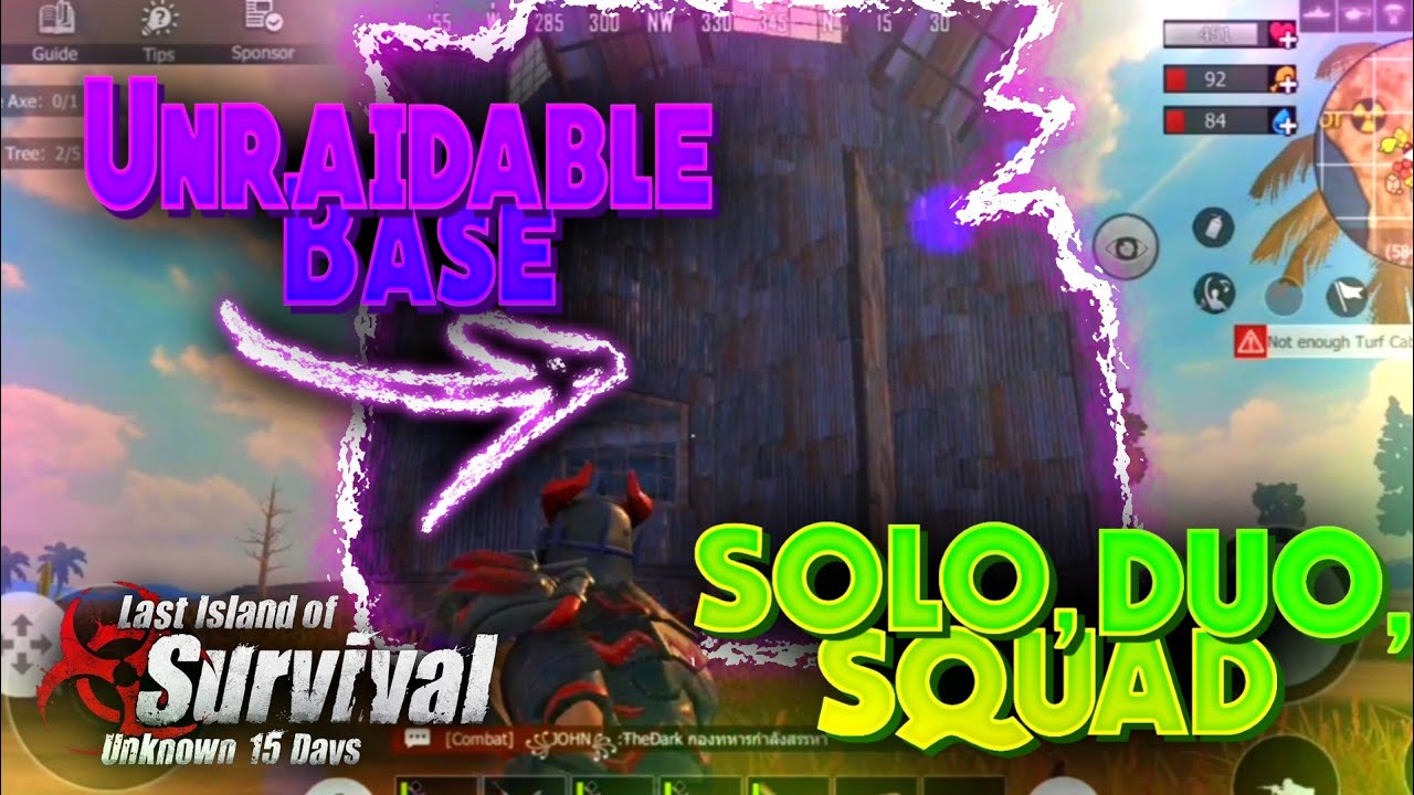 Tutorial SOLO, DUO, SQUAD UNRAIDABLE BASE!! - Last Island of Survival