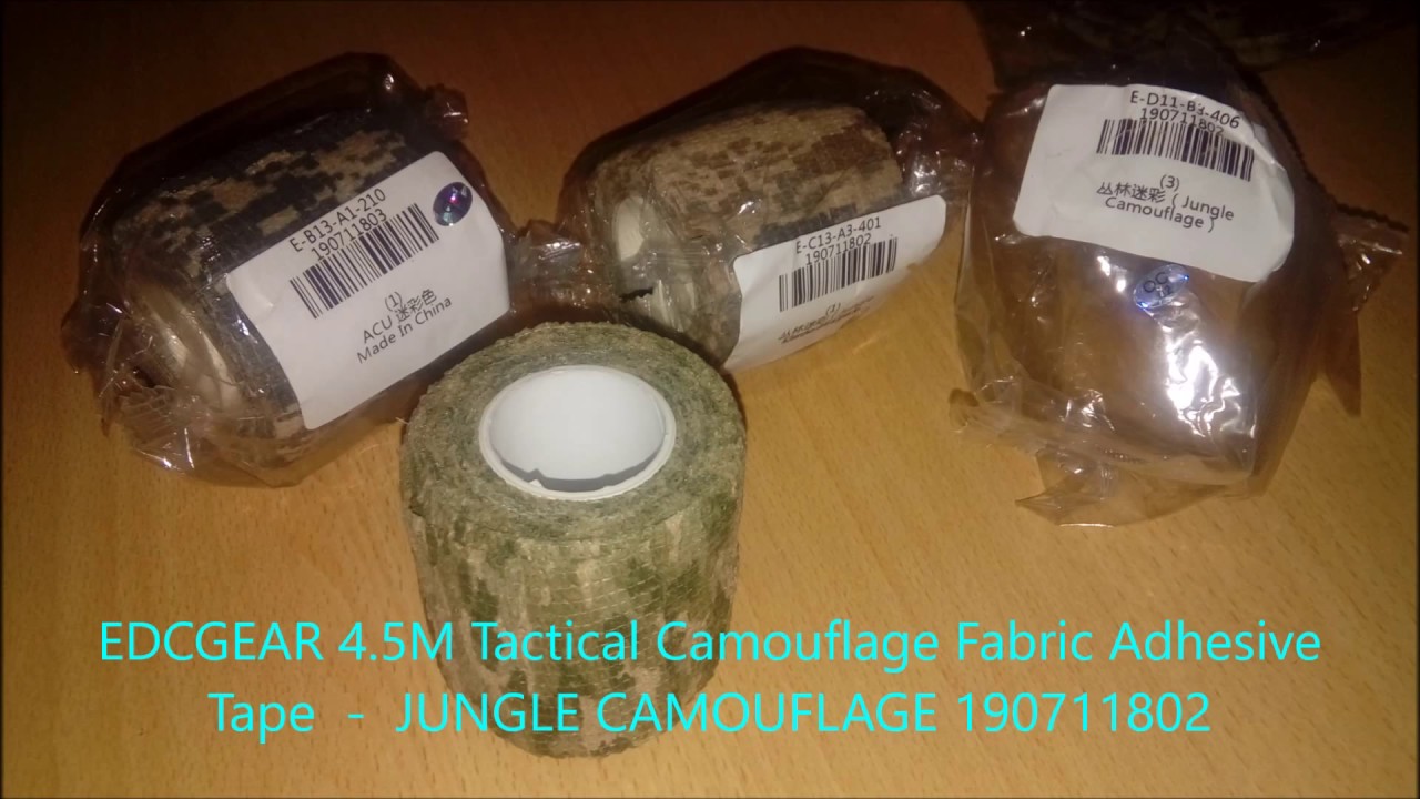 EDCGEAR 4.5M Tactical Camouflage Fabric Adhesive Tape -jungle  camo