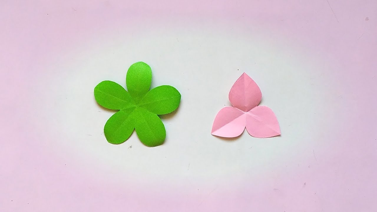 How to make 5 and 3 petal flowers with paper