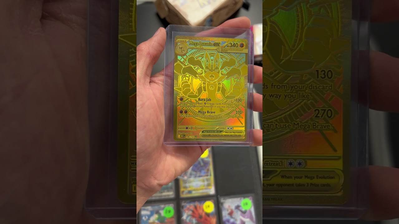 Gold Mega Lucario Ex Mega Evolution #pokemon #pokemoncards #lucario #fypシ #goldcard