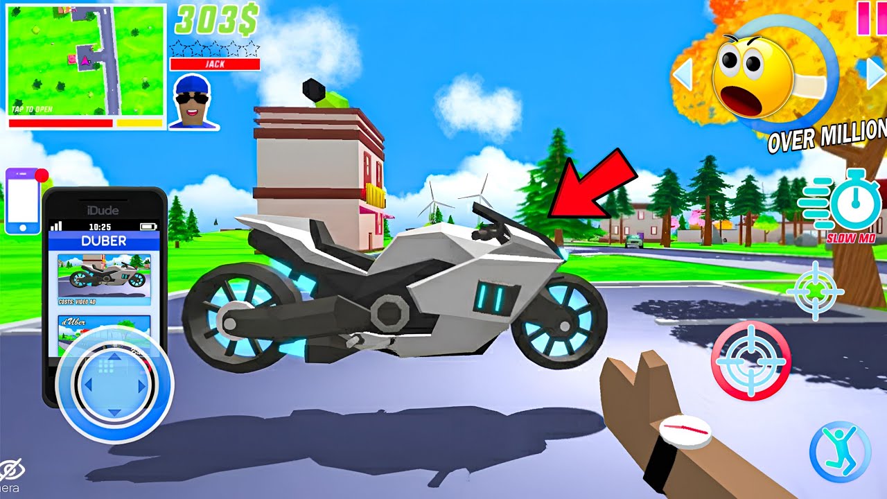Jack Spawn Super Bike 🚲🥳 in dude theft wars