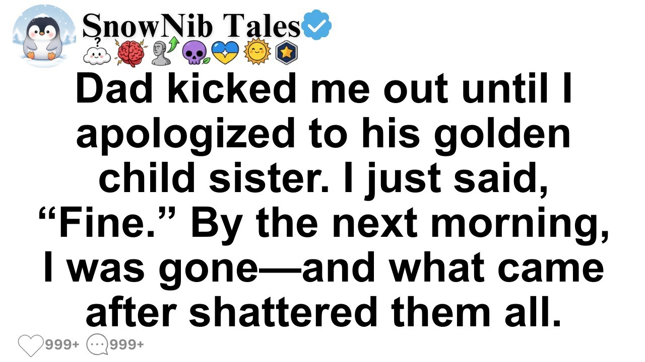 Dad kicked me out until I apologized to his golden child sister. I just said, “Fine.” By the next...