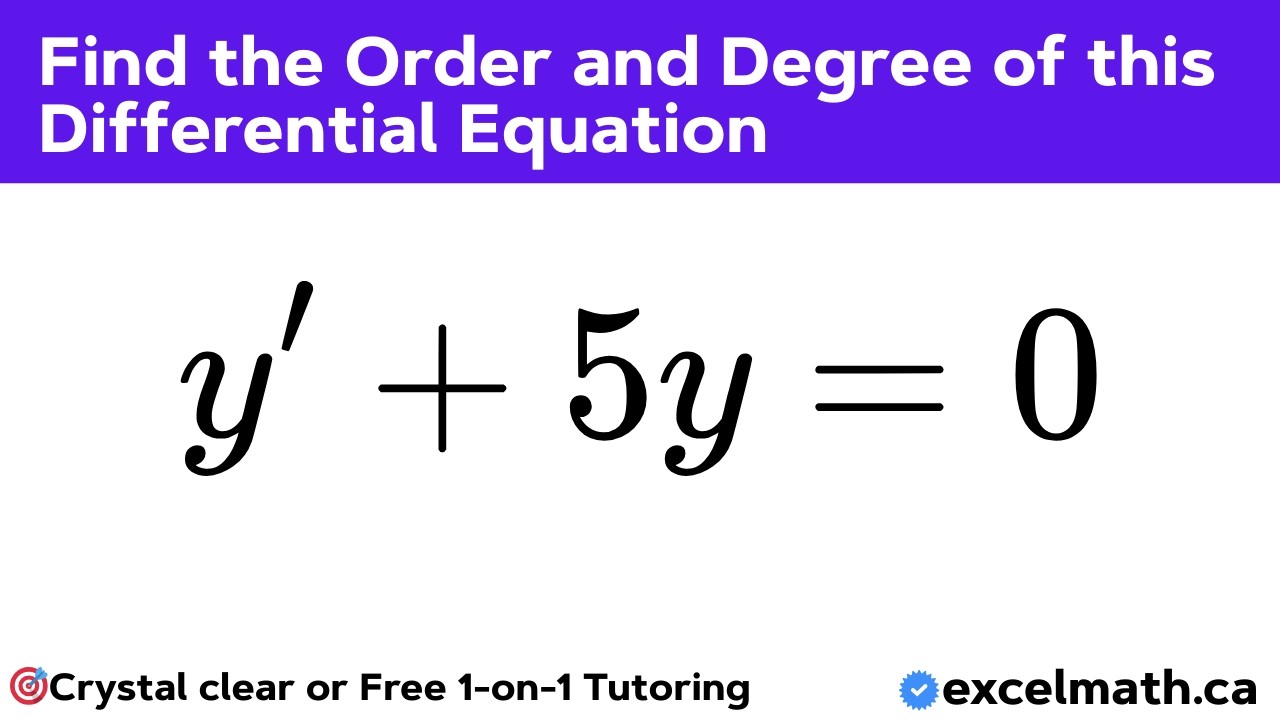 Order and Degree of Differential Equations | Example #2