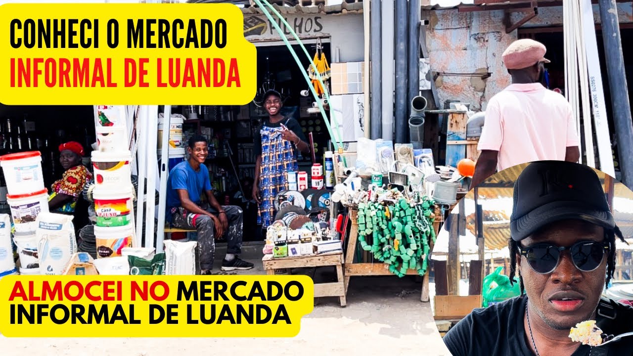 CONHECI O MERCADO INFORMAL DE LUANDA| PROVEI COMIDA DE RUA