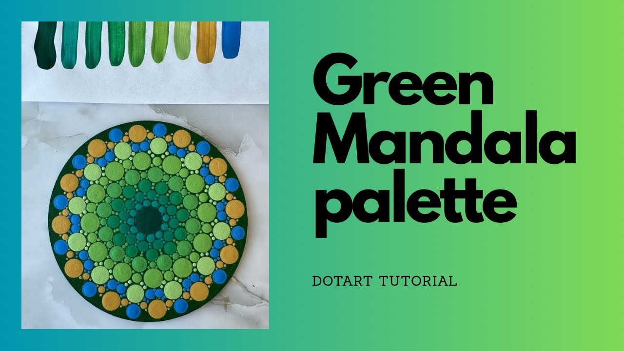 Mandala Palette \ Dot Art Tutorial | Green Mandala #meditativemandalaart #palette #greenmandala