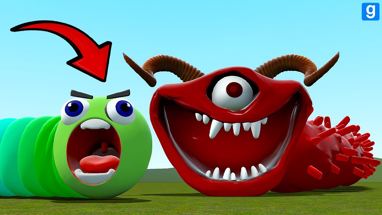NEW ROBLOX HUNGRY RAINBOW WORM VS NEW HUNGRY SNAKE PHASE 4 In Garry's Mod!