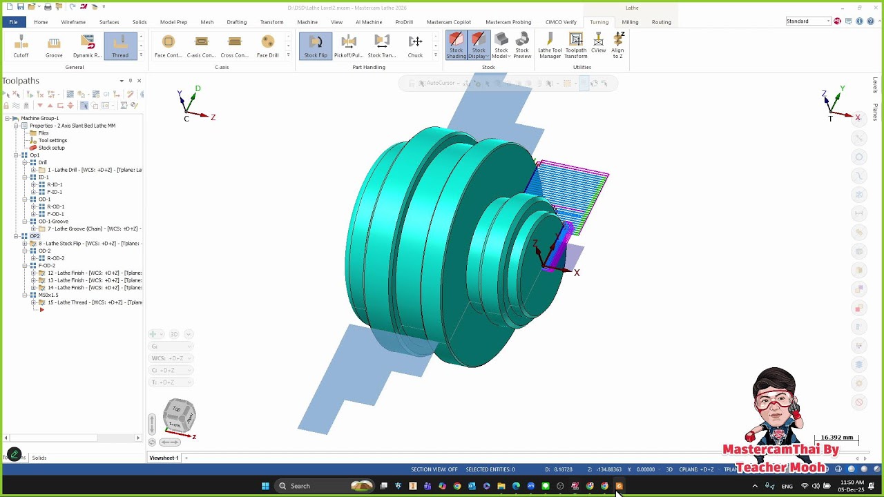 Training Mastercam Lathe 2026 Day4 เช้า