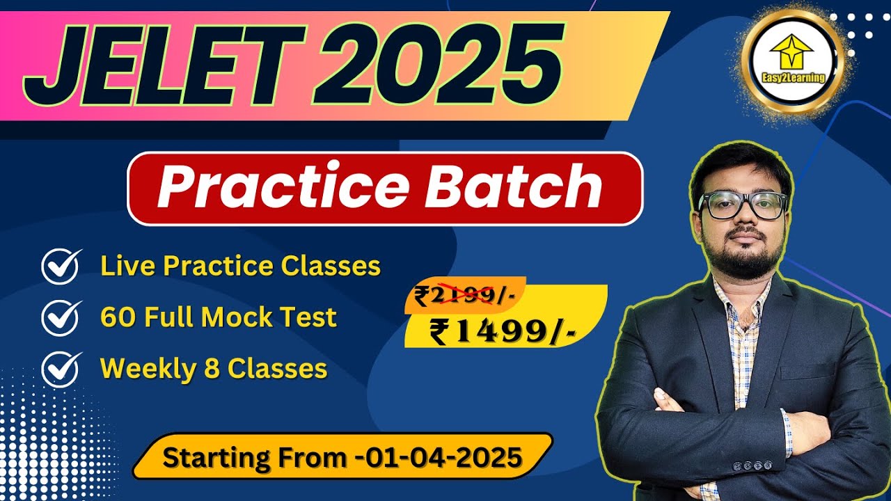 JELET 2025 Practice Batch | Complete Preparation for WB JELET Exam | By Easy2Learning