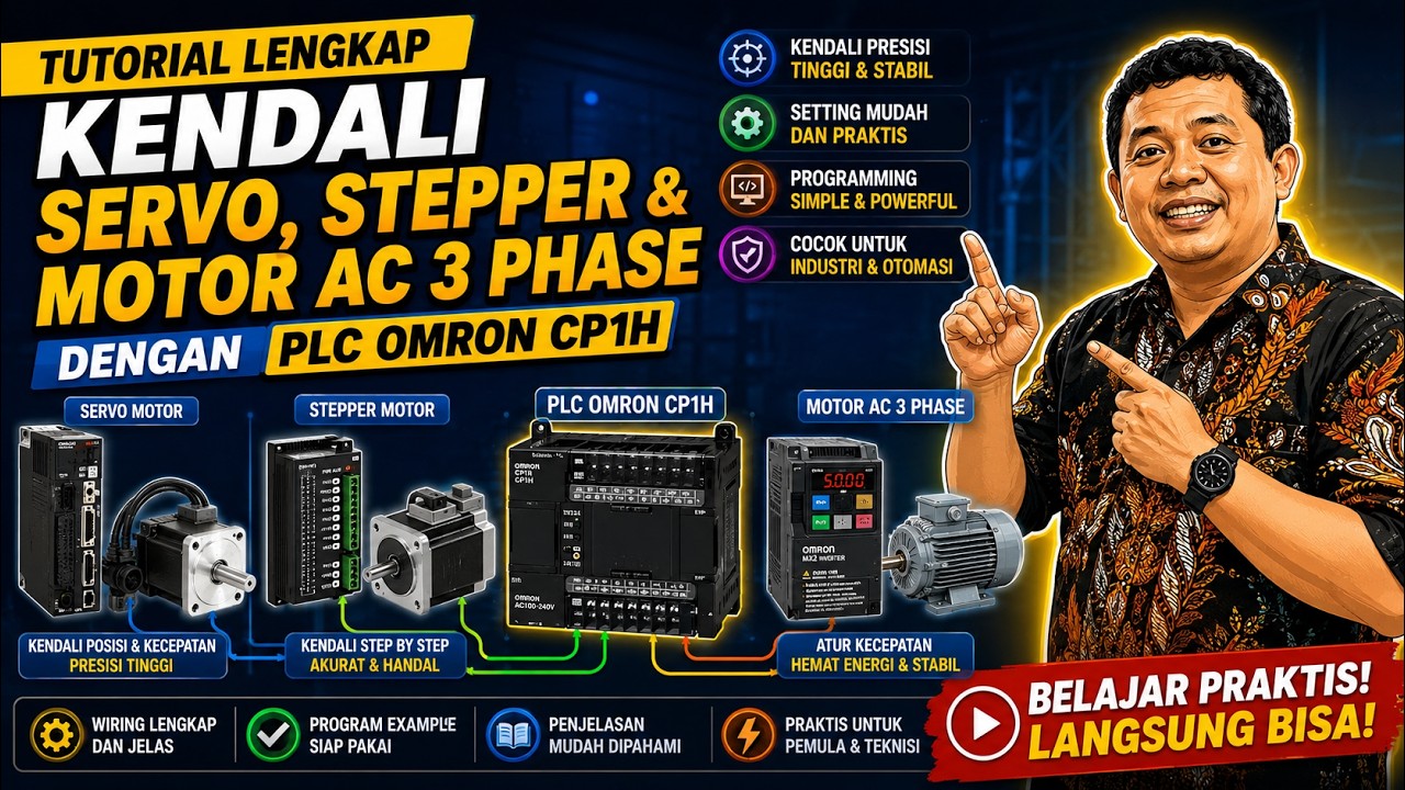 Tutorial Lengkap Kendali Servo, Stepper, & Motor AC 3 Phase dengan PLC Omron CP1H