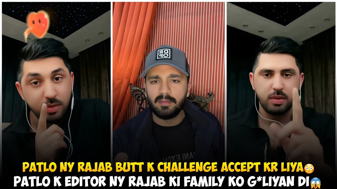 Patlo Ny Rajab Butt K Challenge Accept Kar Liya | Patlo Ke Editor Ny Rajab Ki Family ko G*liyan Di