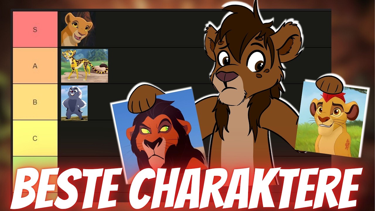 Die GROSSE Charakter Tierlist! |DerFlozi König der Löwen