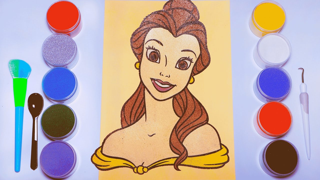 Princess Belle Beauty and the Beast Colored sand painting