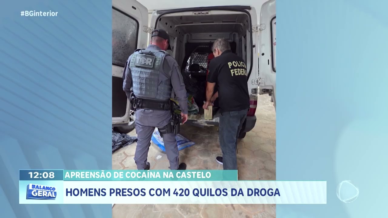 Apreensão de cocaína na Castelo: homens presos com 420 quilos da droga