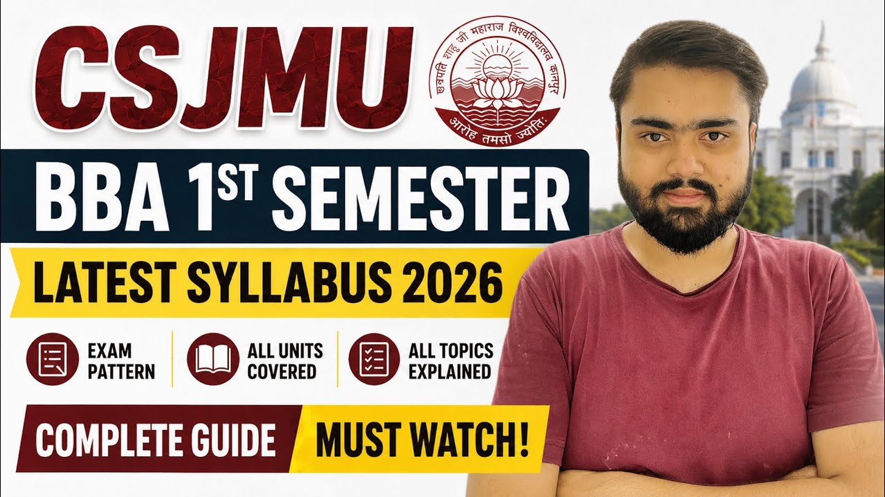 CSJMU BBA 1st Semester Syllabus 2026🔥|Kanpur University BBA Syllabus|CSJMU BBA 1st Year Syllabus