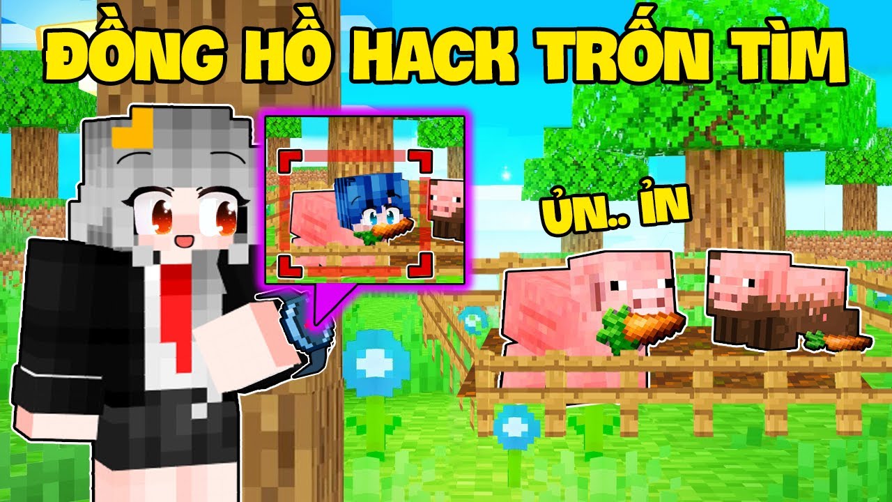 Sammy Thử Thách 24h TRỐN TÌM HACK Nhìn Xuyên Tường Bằng Đồng Hồ Trong Làng Hero Team Minecraft