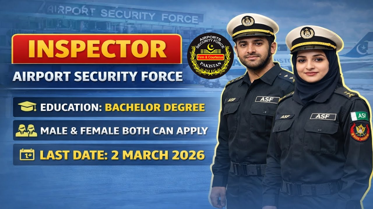 Airport Security Force (ASF) | Inspector | Last Date 2 March | Online Apply | Get Jobs Pk