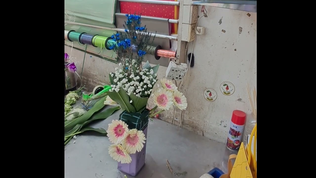 How to make new fresh flower basket making 