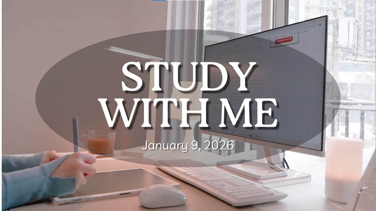 Study With Me 4 Hours Pomodoro Calm and Focus || Willow Study