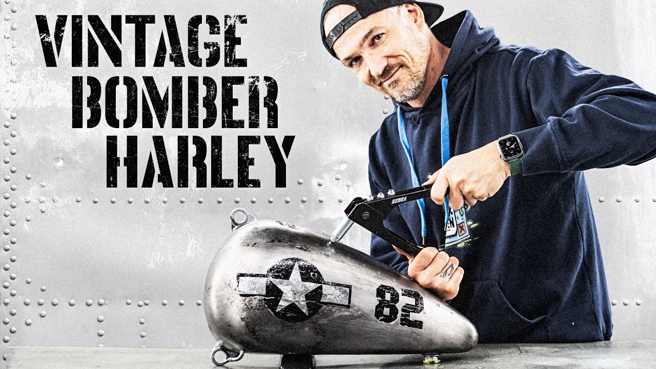 Vintage Bomber Harley mit 3D Metalloptik | Dannys SCHRAMMWERK