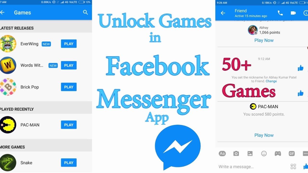 Facebook Messenger Games [50+ Games Unlock]
